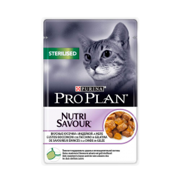 ПРО ПЛАН Влажный корм Purina Pro Plan для стерилизованных кошек и кастрированных котов, индейка, пауч, 85 г